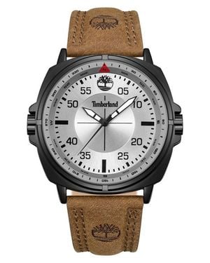 Timberland Williston Leather Strap Watch, 48Mm - Gray