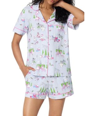 Bedhead Print Short Pajamas - White