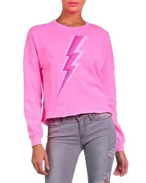 Lauren Moshi Lee X Lightning Bolt Crop Pullover - Pink