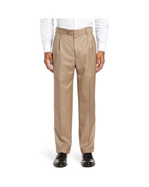 Zanella Bennett Straight Leg Pleated Dress Pants - Natural
