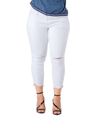 Standards & Practices Tessa Chewed Hem Stretch Skinny Jeans - Blue