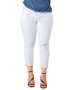 Standards & Practices Tessa Chewed Hem Stretch Skinny Jeans - Blue