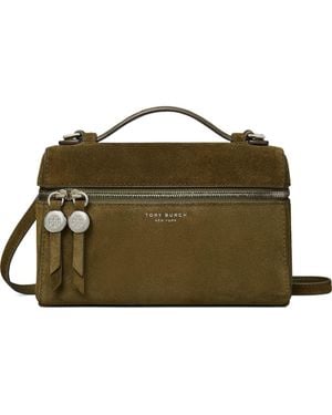 Tory Burch Romy Suede Slim Top Handle Bag - Green