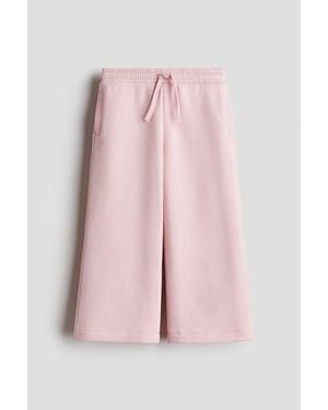 H&M Wide Brushed-Inside Sweatpants - Pink