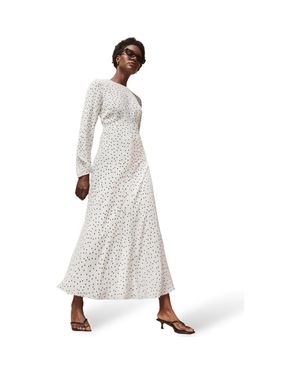 Ro&zo Polka Dot Tie Back Dress - White