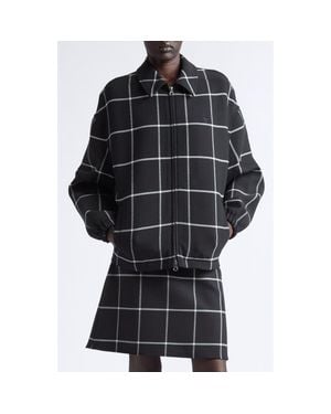 Courreges Windowpane Check Bomber Jacket - Black