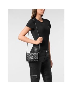 Philipp Plein Nappa Leather Mini Shoulder Matelasse - Black