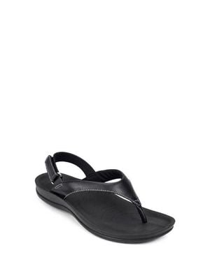 AEROTHOTIC Aura Faux Leather Sandal - Black