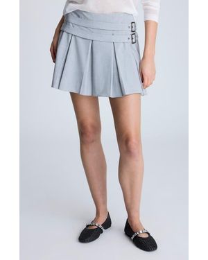 Kenneth Cole Pleated A-Line Mini Skort - Blue