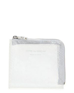 Comme des Garçons Clear Snakeskin Embossed Zip Around Wallet - White