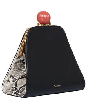LarAllan Josephine Ball Frame Calfskin Leather Bag - Blue