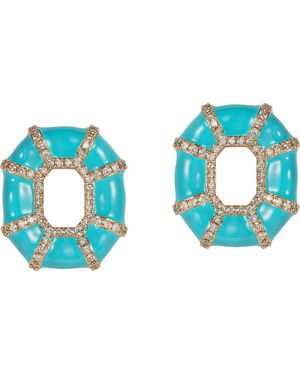 Nevernot Grab 'N' Go Diamond Enamel Drop Earrings - Blue