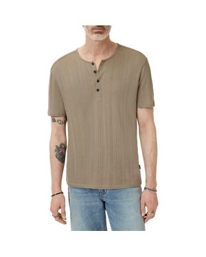 John Varvatos Ciel Variegated Rib Henley - Natural