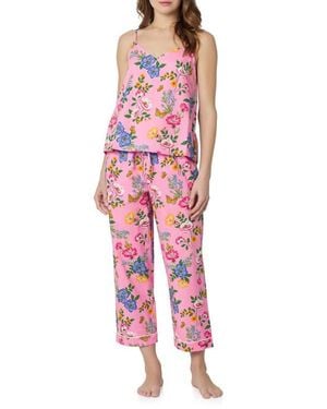 Bedhead Print Crop Pajamas - Red