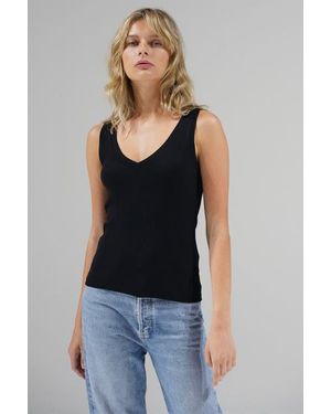 LNA V Slim Ribbed Tank - Blue