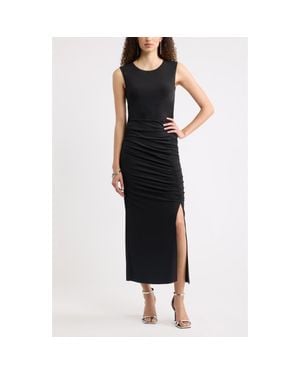 Chelsea28 Side Ruched Maxi Dress - Black
