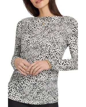 NYDJ Bateau Neck Knit Top - Gray