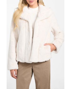 Guess New Sophy Faux Fur Jacket - White