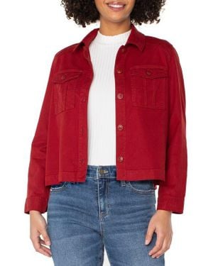 Liverpool Los Angeles Pleat Back Crop Jacket - Red