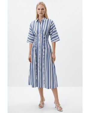Exquise Deryll Tie Detail Regular Midi Dress - Blue