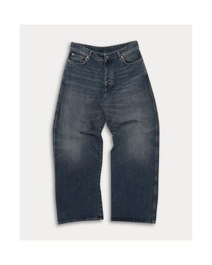 Fortela Jaron Denim Low Wide Leg Pants - Blue