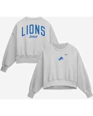 Nike Detroit Lions Oversized Primetime Phoenix Fleece Sweatshirt - Metallic