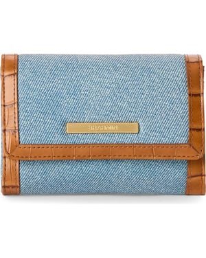 Brahmin Kerra & Croc Embossed Leather Wallet - Blue