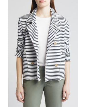 Frank & Eileen Mini Belfast Crop Knit Peacoat - Gray