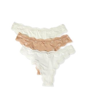 Etam Jim Micro 3-Pack Thongs - White