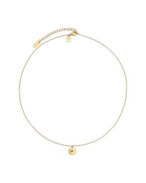 petit moments Birthstone Disc Pendant Necklace - White