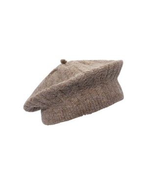 Ralph Lauren Herringbone Knit Beret - Brown