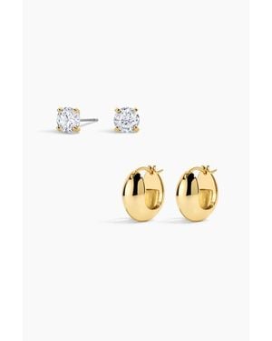 Electric Picks Electric Earring Set Of 2 - Metallic