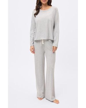 Papinelle Jada Long Sleeve Organic Cotton Pajamas - Gray