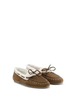 MANGO TEEN Studded Faux Shearling Loafer - Multicolor