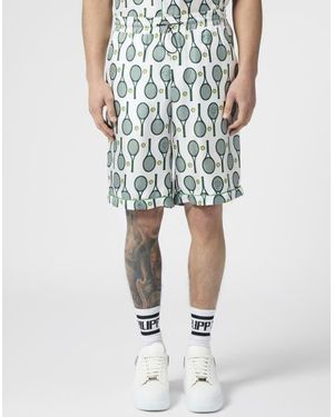 Philipp Plein Silk Drawstring Shorts Tennis - Blue