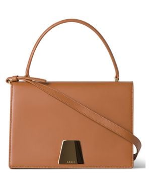 Akris Medium Alice Leather Top Handle Bag - Brown