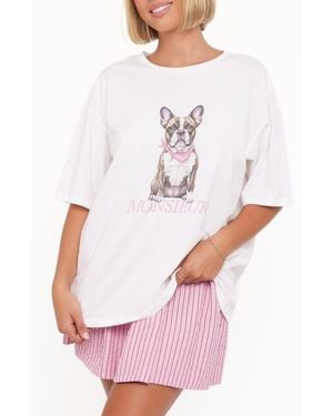 Petal & Pup Monsieur Graphic Tee - White
