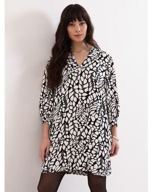 Phase Eight Milicia V-Neck Printed Mini Tunic Dress - White