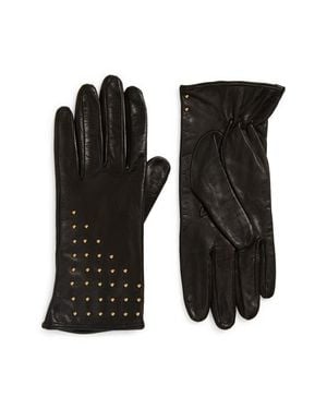 Paula Rowan Winnie Wood Silk Lined Leather Gloves - Black
