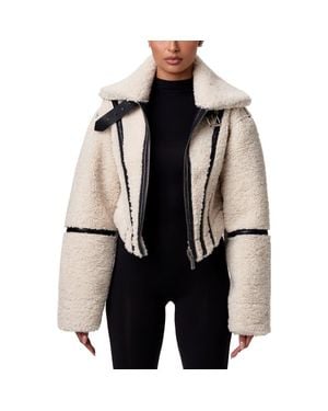Naked Wardrobe Reversible Faux Shearling Jacket - Black