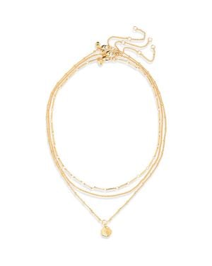 Madewell Sand Dollar Necklace 3-Piece Set - Metallic