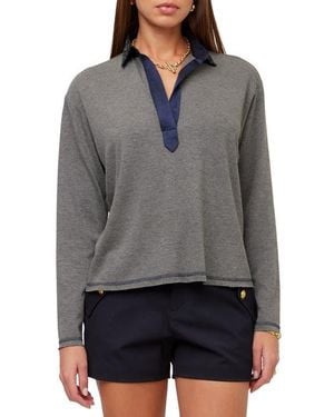Fifteen Twenty Kendall Sequin Collar Top - Gray