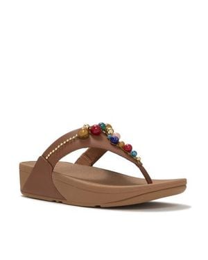 Fitflop Lulu Beaded Toe-Post Sandals - Brown
