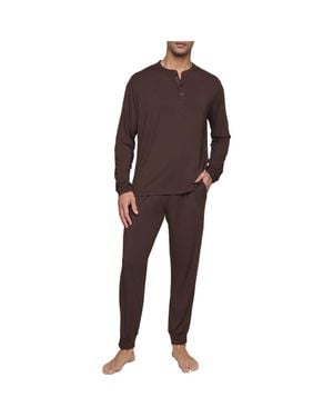Eberjey Henry Jersey Pajamas - Brown