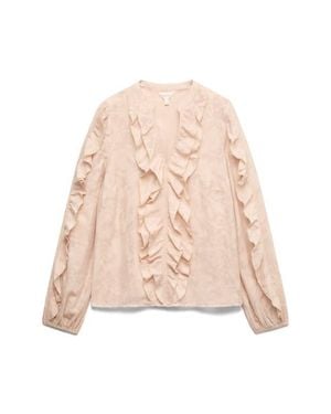 PER UNA BY M&S Jacquard Frill Blouse - Natural
