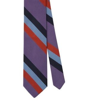 Robert Talbott Robert Bold Silk Cotton Stripe Best Of Class Necktie - Blue