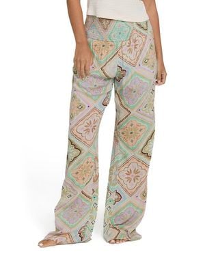 Billabong New Waves Smock Waist Cotton Gauze Pants - Natural