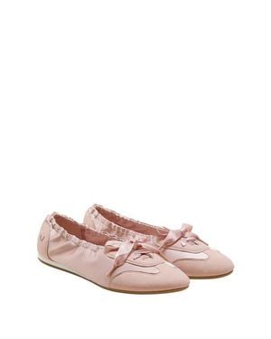 VIVAIA Yanka Round-Toe Satin Sneakerina - Pink