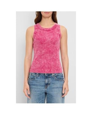 Michael Stars Gina Wide Binding Cropped Tank - Red