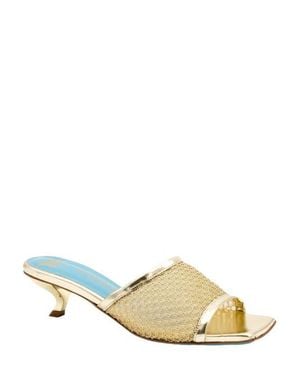 Valentina Rangoni Vesta Low Heel Mesh Slide - Metallic